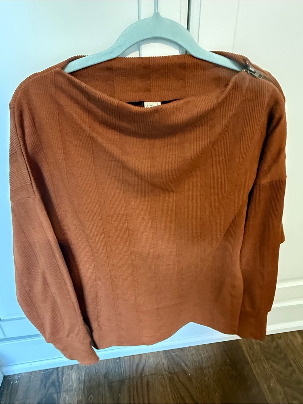 Hayden Rust Ribbed Cowl Neck Sweater - Picture 2 of 3